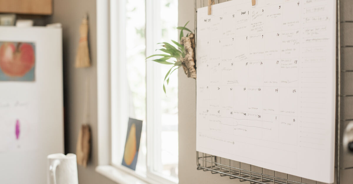 Calendar marked for fridge cleaning