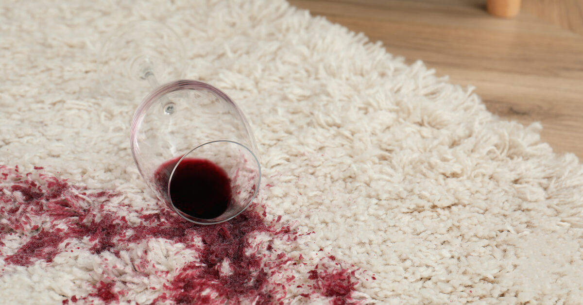 Red wine stain on fabric