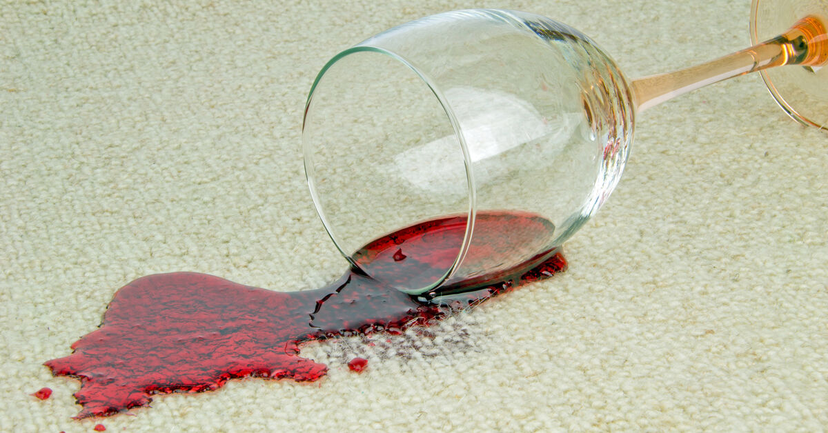 Wine stain on carpet