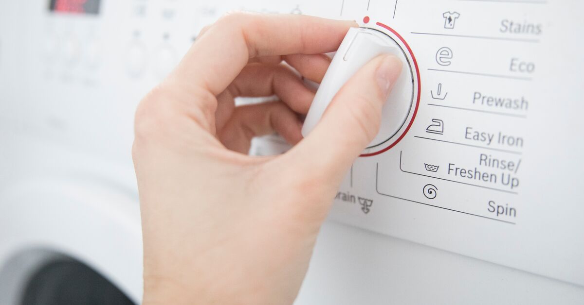 Washer temperature set to sixty