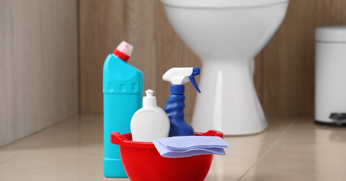 Special toilet cleaner with gloves