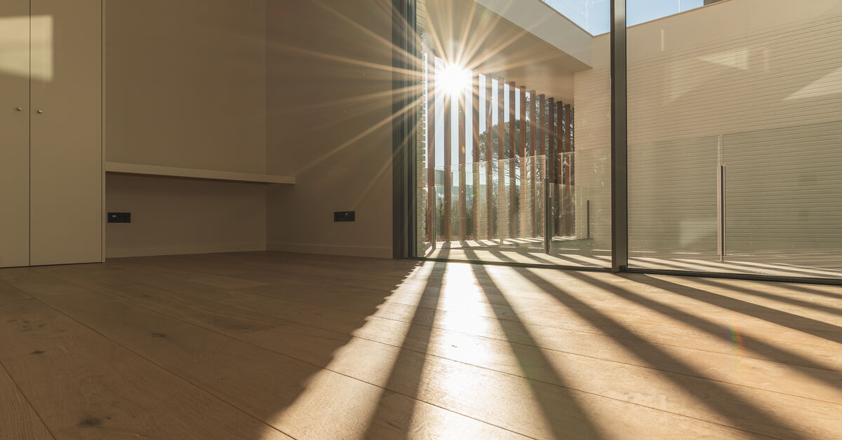 Natural shine on clean floor