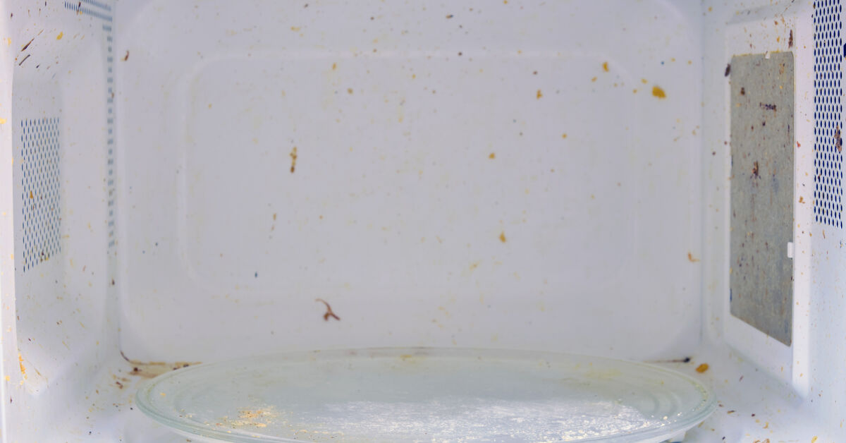 Dirty microwave cavity with dried residue