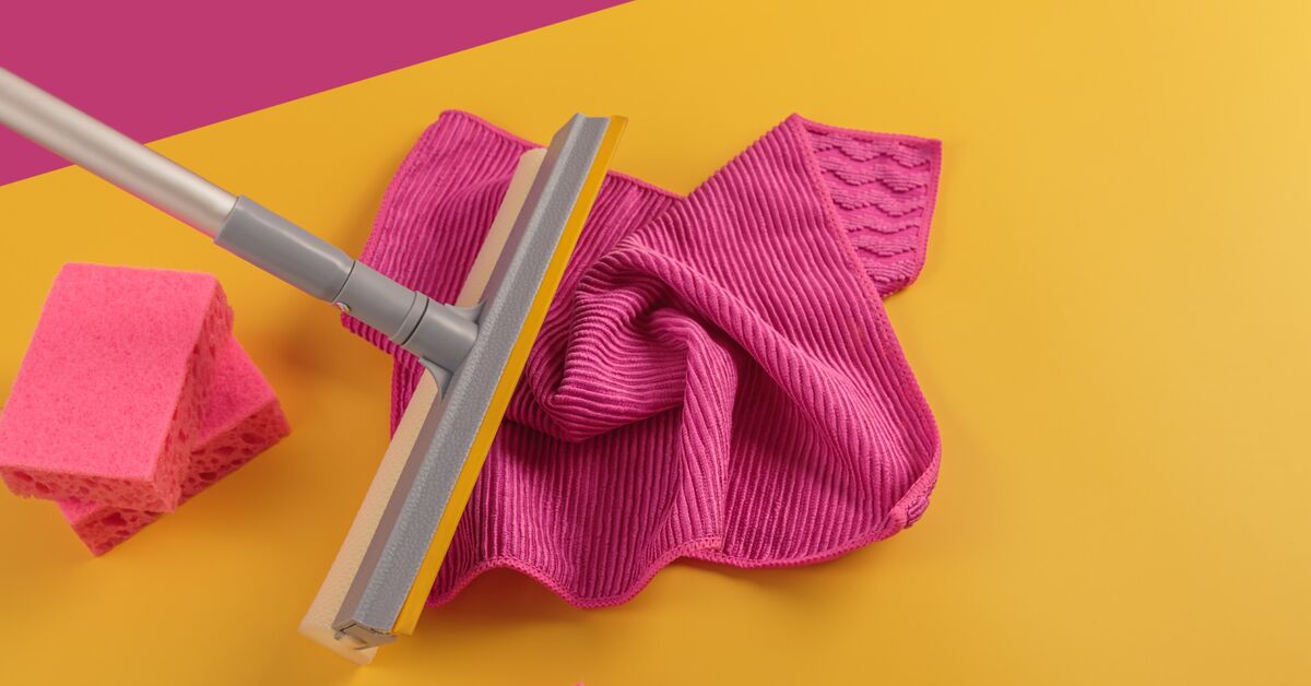 Window area prepared for cleaning